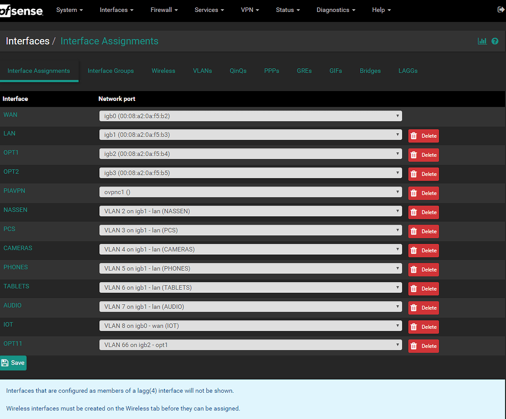Unifi AP With VLAN Not Working In PfSense no DHCP Networking