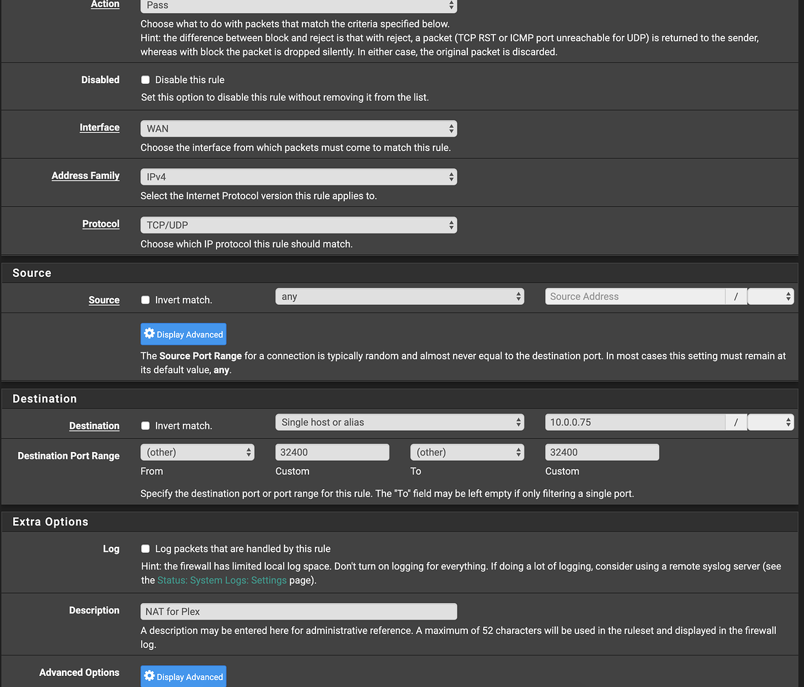 Pfsense firewall rules настройка