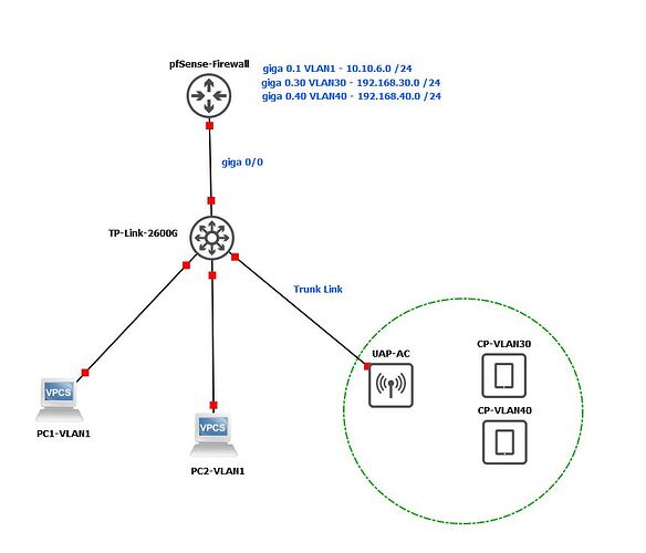 Router on a Stick pfsense