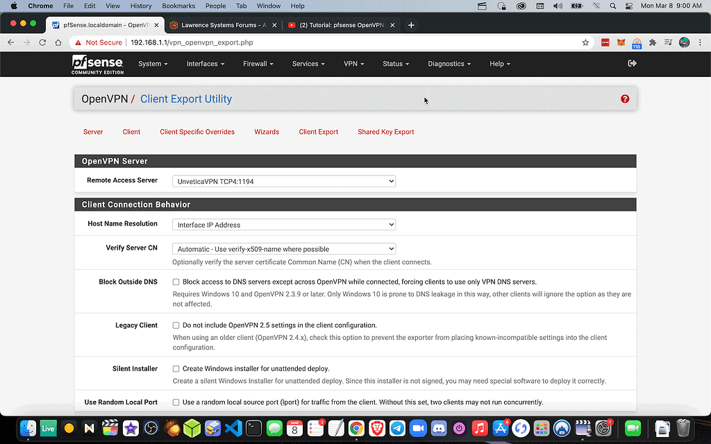 OpenVPN Wizard + OpenVPN Client Export Not Working - Networking ...