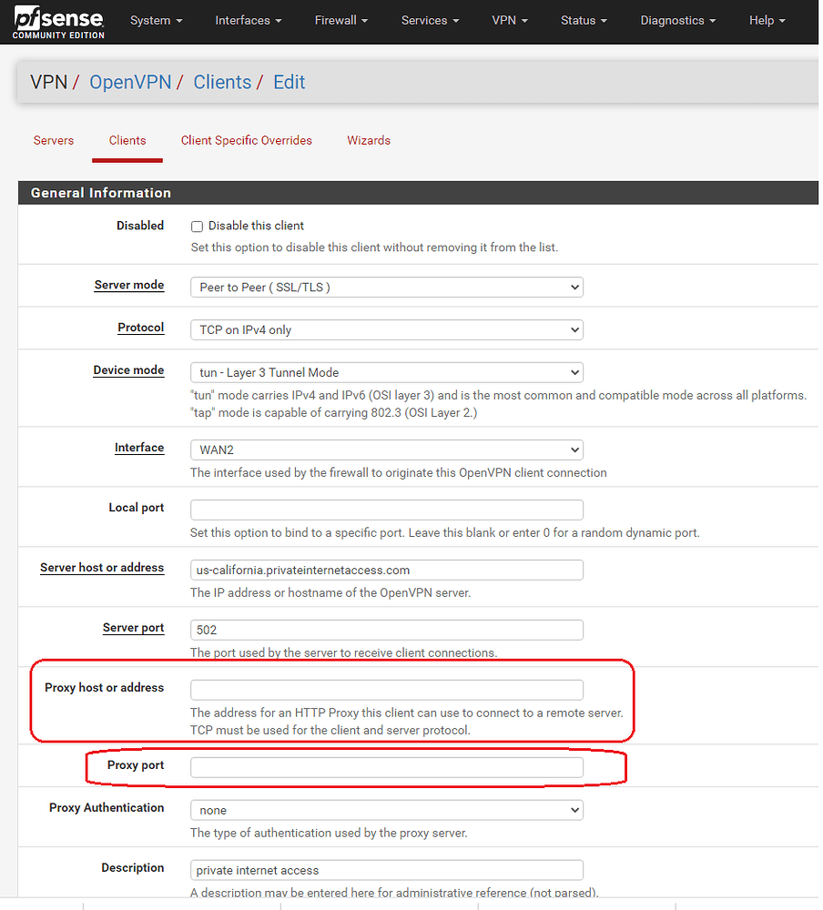 private internet access local port