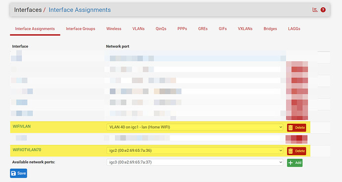 Interface Assignments